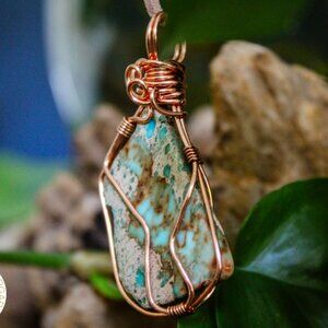 Artisan Turquoise and Copper Necklace